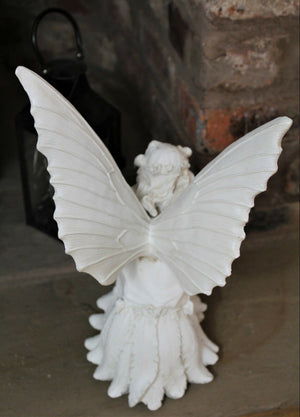 Outdoor / Indoor Large Garden Décor Ornament Fairy Sculpture Antique White Effect