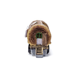 Solar Powered Small Fairy Log House - Wheels Design