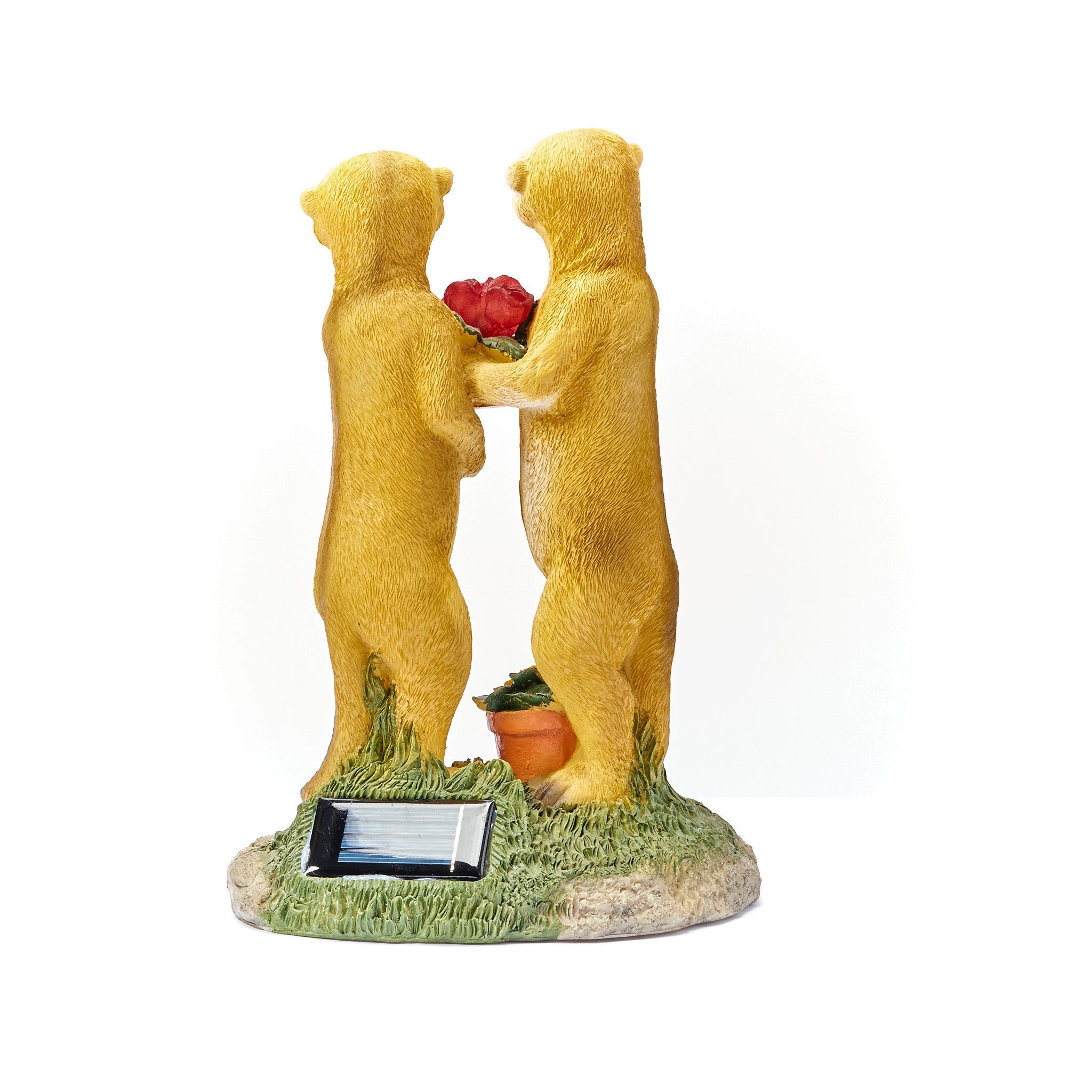 Valentine Solar Meerkat Couple Garden Ornament