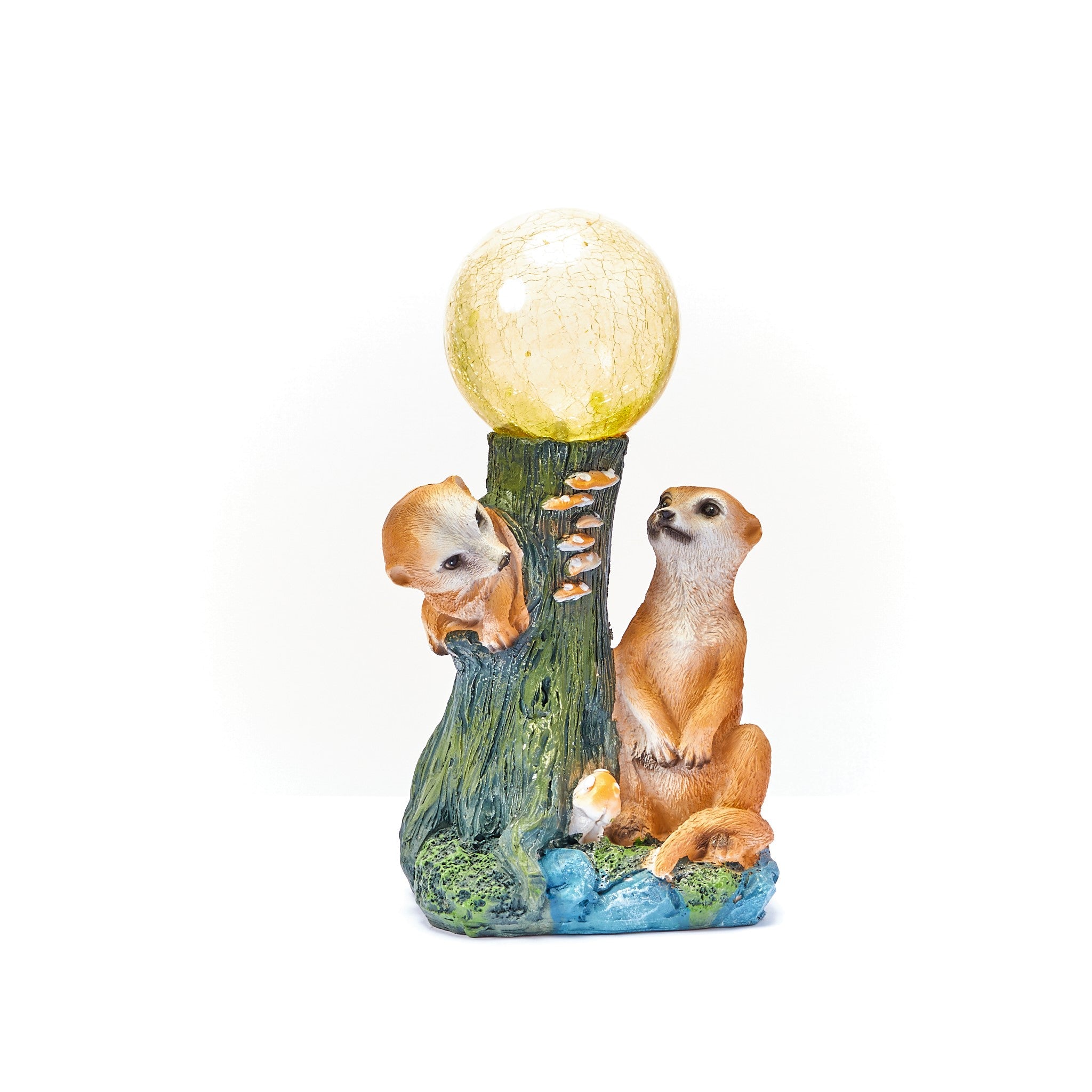 Solar Meerkat Garden Ornament with light up Flower