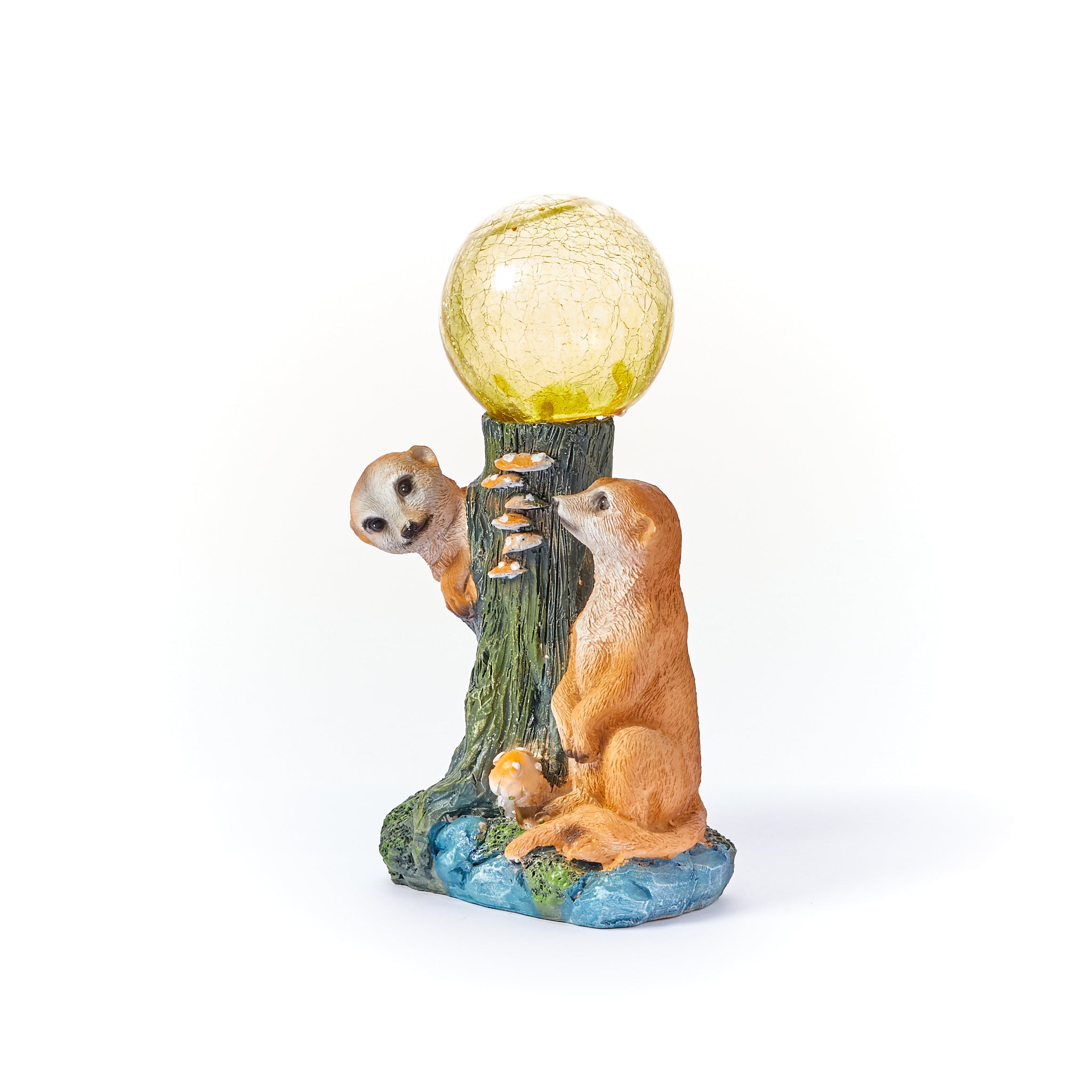 Solar Meerkat Garden Ornament with light up Flower