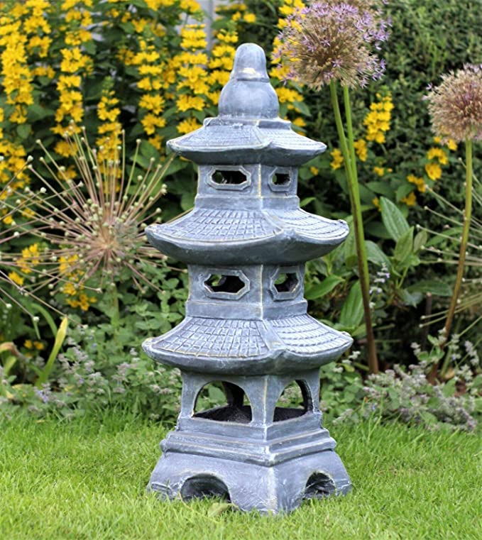 Chinese Pagoda Buddha Ceramic Grey
