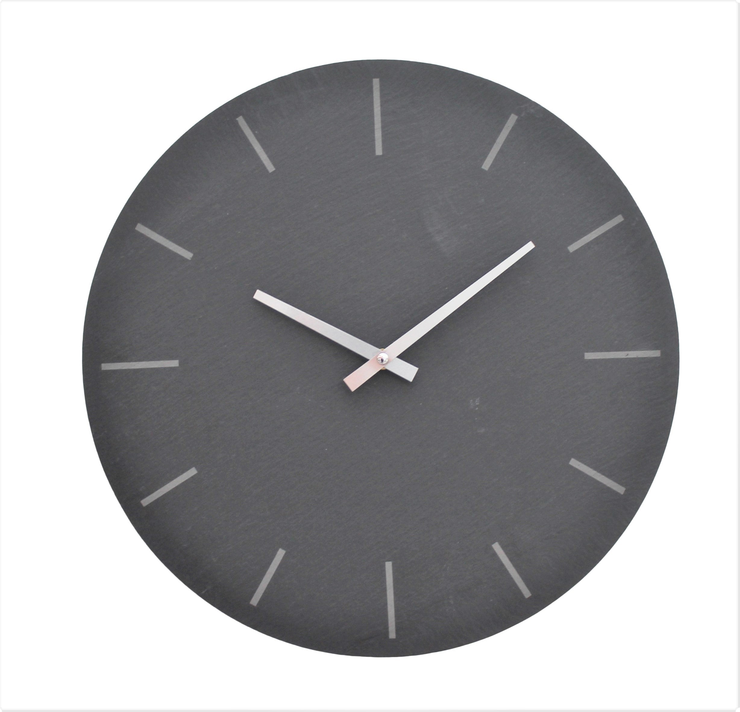 Grey Slate Simplistic Wall Clock