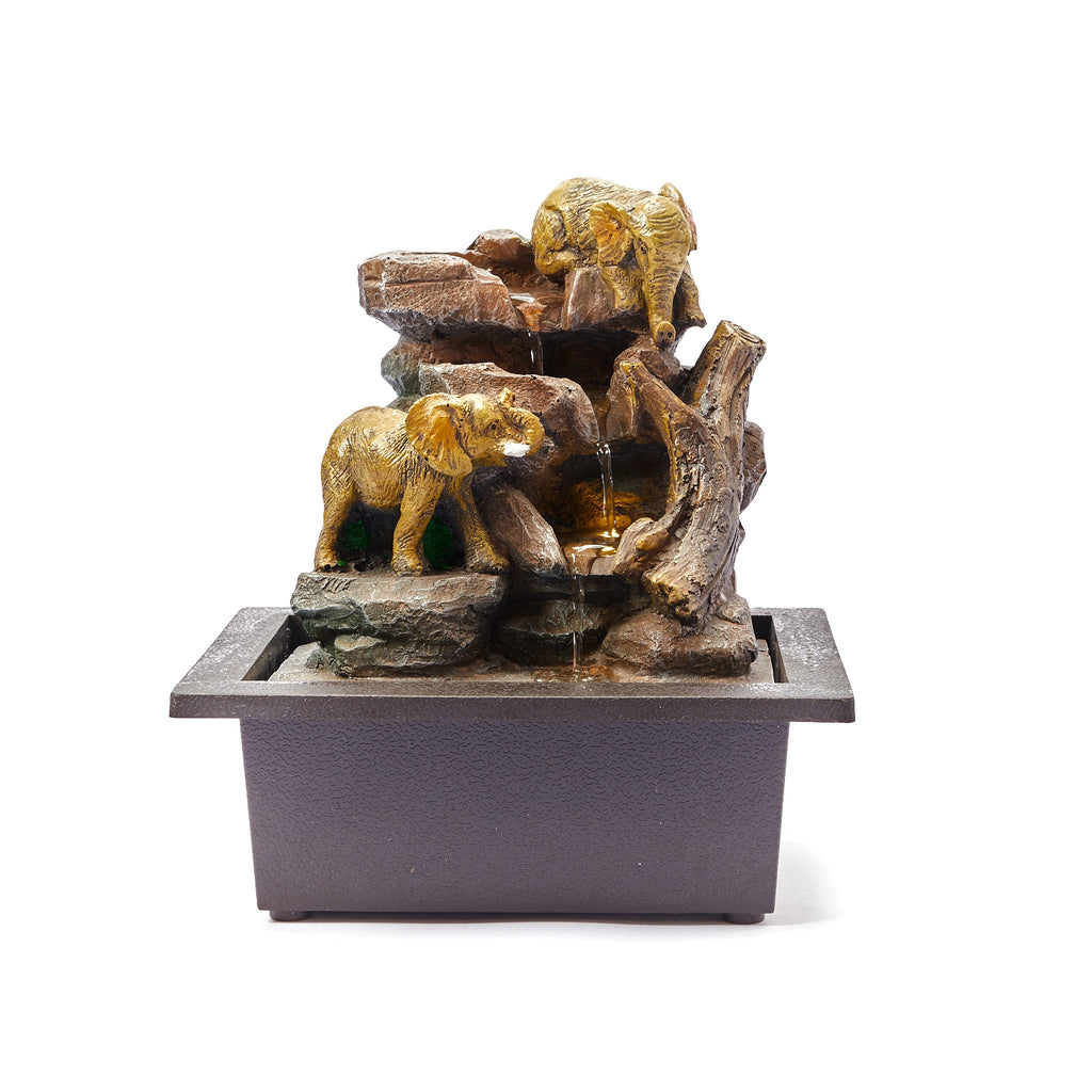 OK Lighting Animal 24" H Glass Top Color Sculpture End Table- Elephant, Grey