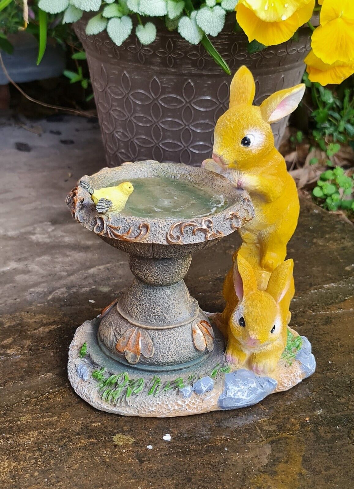 Solar Powered Rabbit Bird Bath – The Home Hut