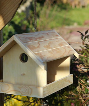 Wooden Bird Feeding House