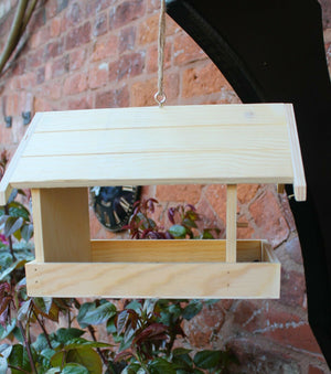 Wooden Bird Feeding House