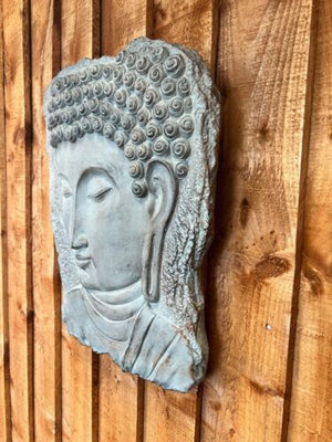 Buddha Head Plaque Sculpture