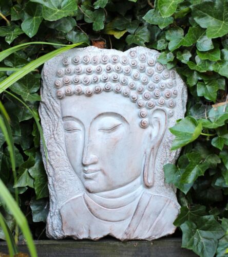 Buddha Head Plaque Sculpture