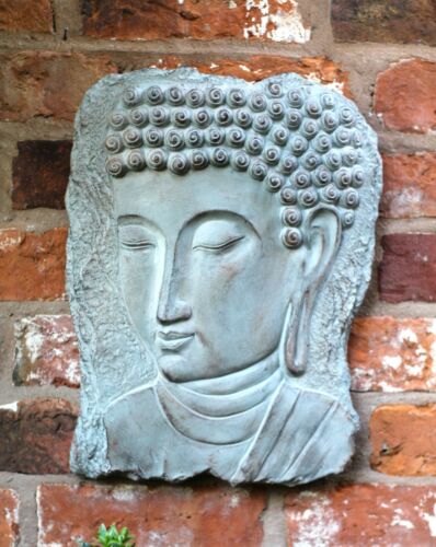 Buddha Head Plaque Sculpture