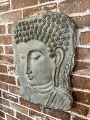 Buddha Head Plaque Sculpture