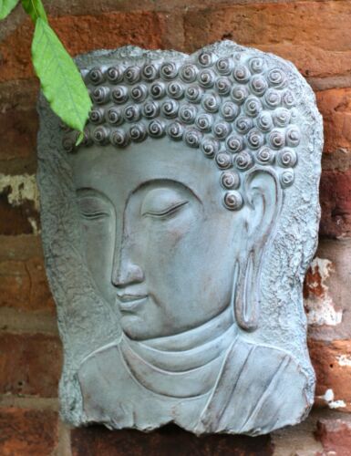 Buddha Head Plaque Sculpture