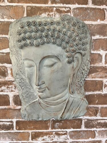 Buddha Head Plaque Sculpture