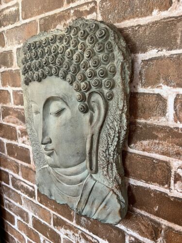 Buddha Head Plaque Sculpture