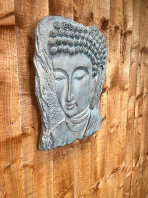 Buddha Head Plaque Sculpture