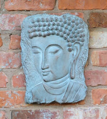 Buddha Head Plaque Sculpture