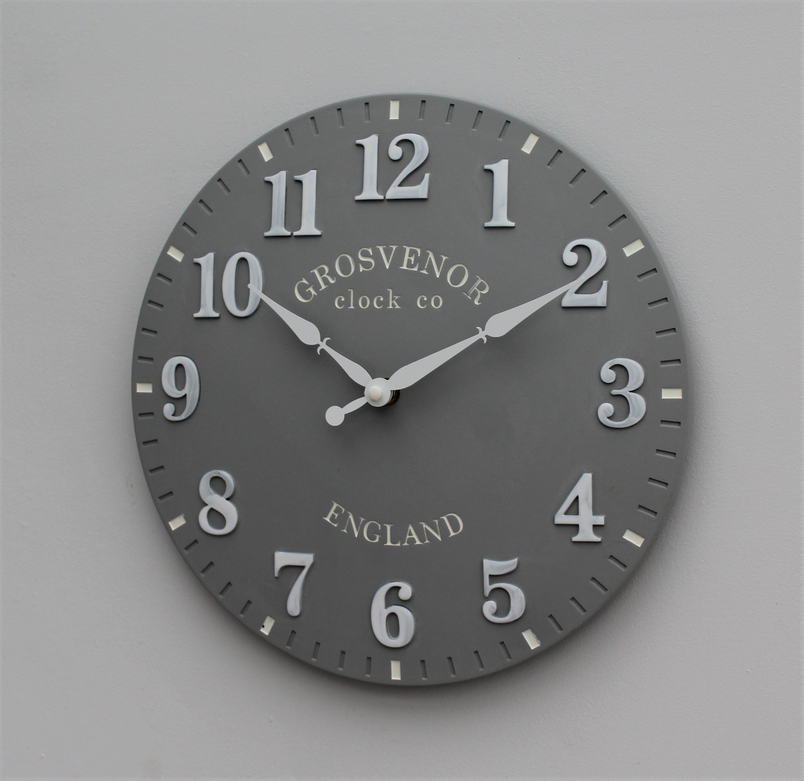 Hand Painted church clock Arabic 30cm Dark Grey