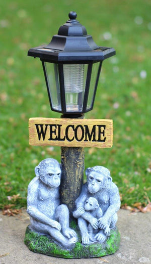 Solar Powered Monkey Welcome Ornament