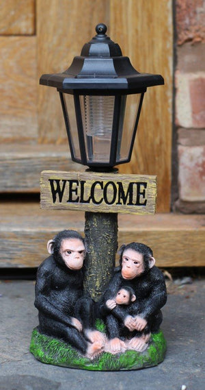 Solar Powered Chimpanzee Welcome Ornament