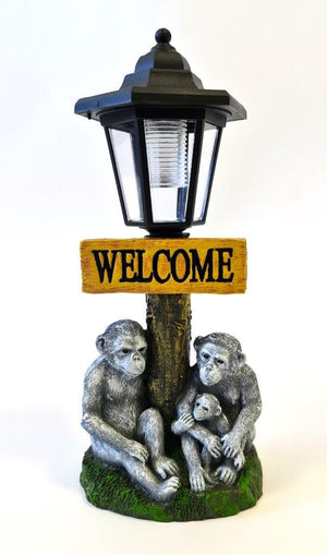 Solar Powered Monkey Welcome Ornament