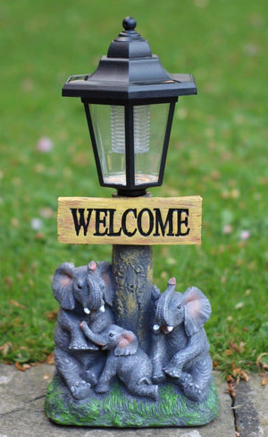 Solar Powered Elephant Welcome Ornament