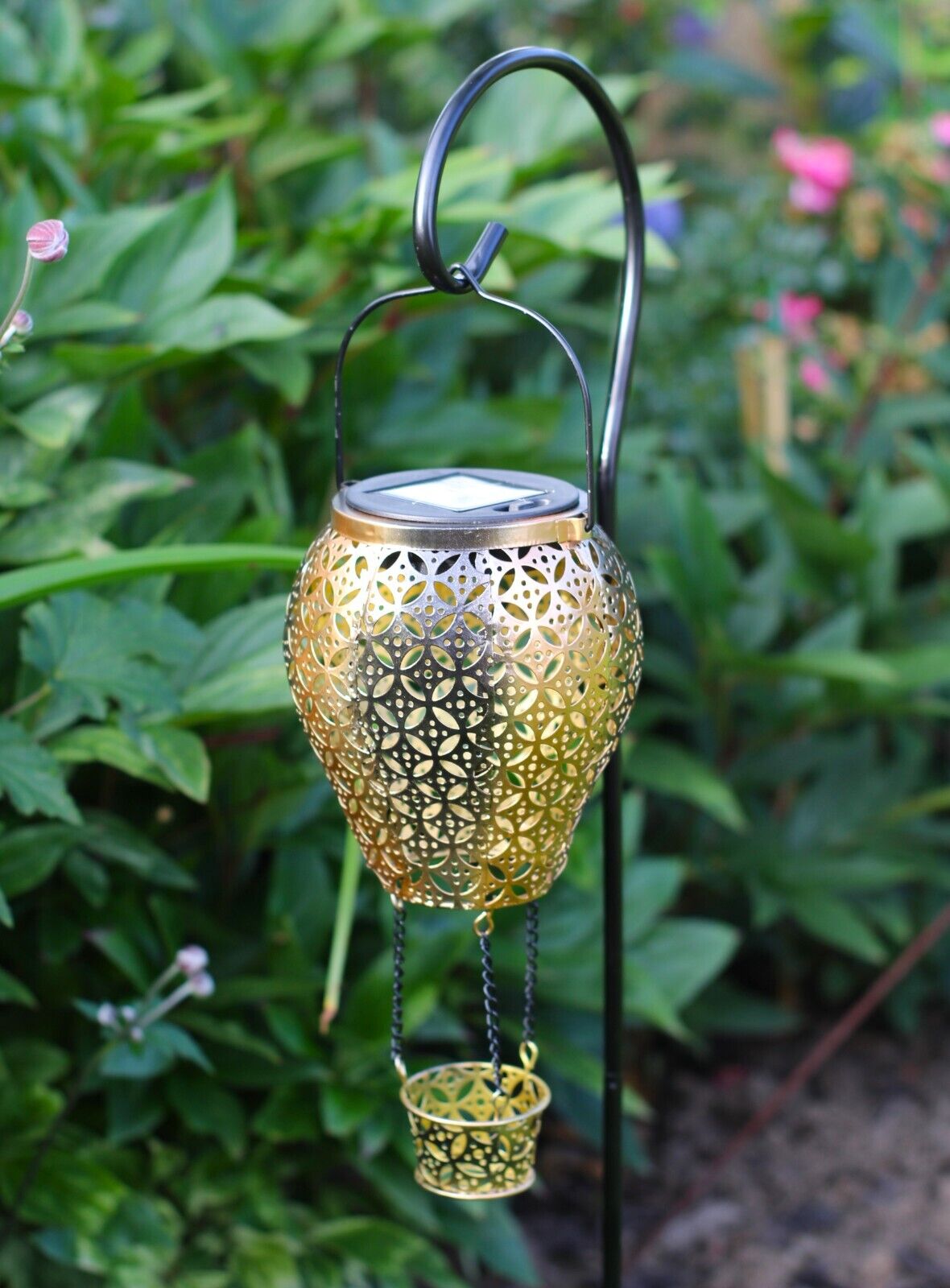 Garden Ornament Solar Power Lantern LED Silhouette Lamp Garden Patio 72cm