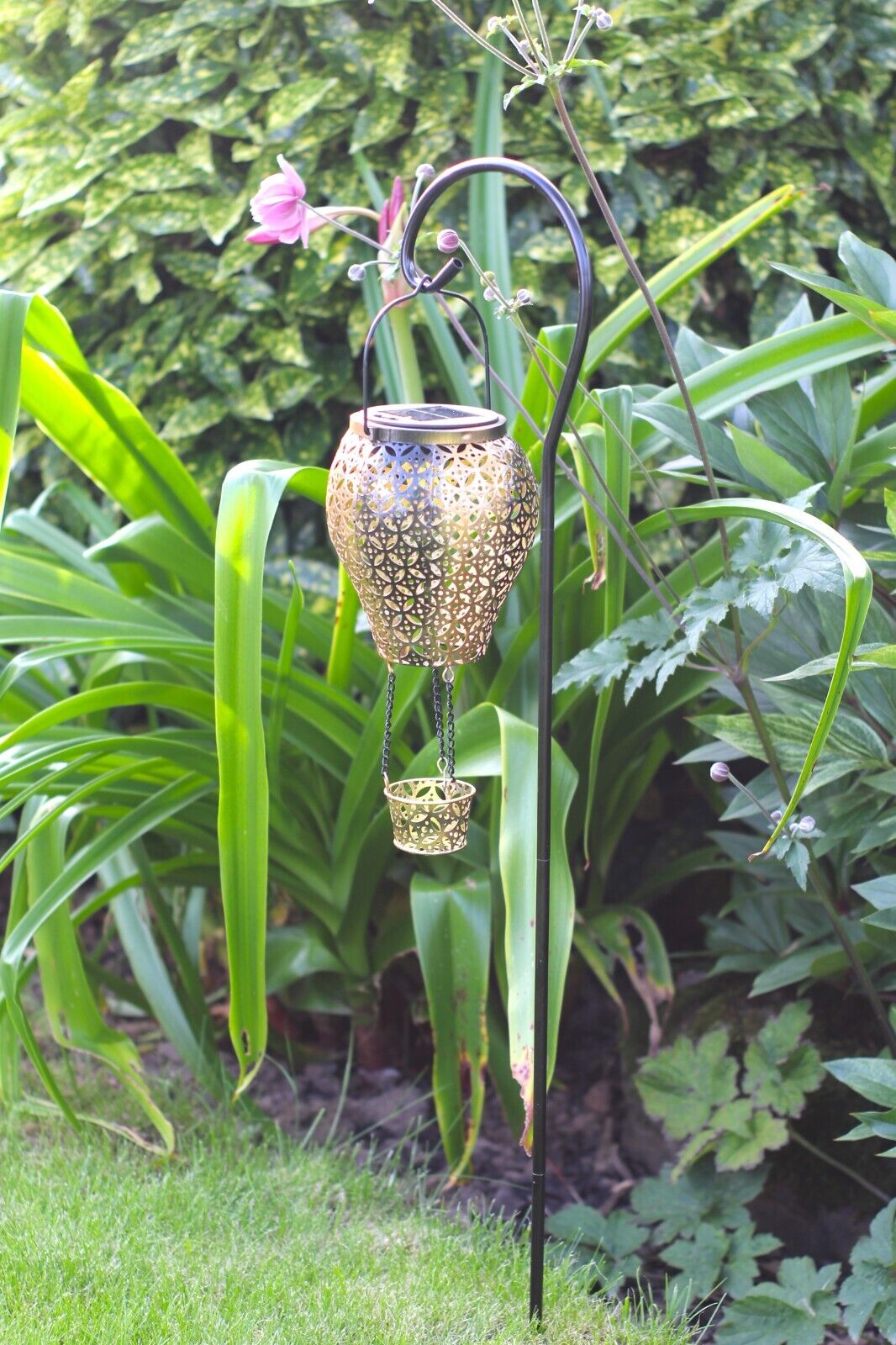 Garden Ornament Solar Power Lantern LED Silhouette Lamp Garden Patio 72cm