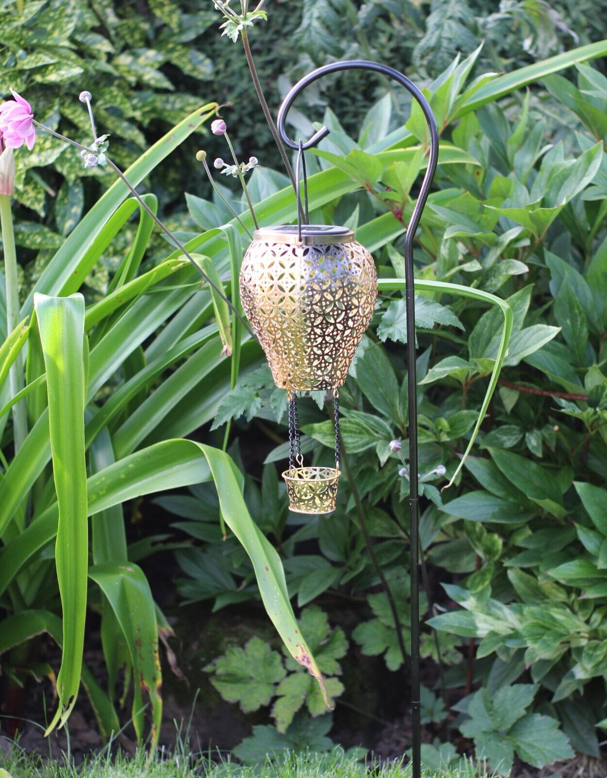 Garden Ornament Solar Power Lantern LED Silhouette Lamp Garden Patio 72cm