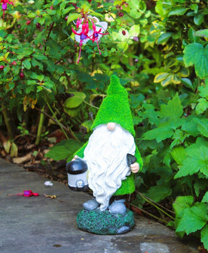 Solar Santa Garden Grass Ornament Gnome 32cm