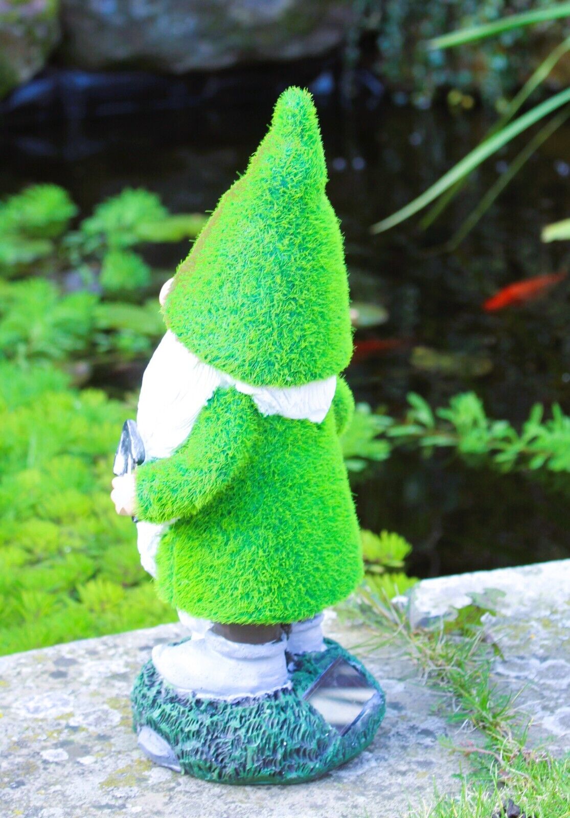 Solar Santa Garden Grass Ornament Gnome 32cm