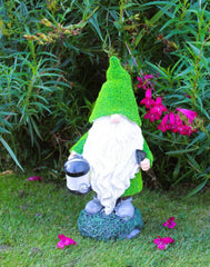 Solar Santa Garden Grass Ornament Gnome 32cm