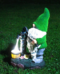 Solar Santa Garden Grass Gnome Ornament 30cm