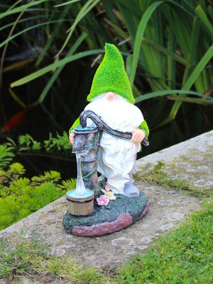 Solar Santa Garden Grass Gnome Ornament 30cm