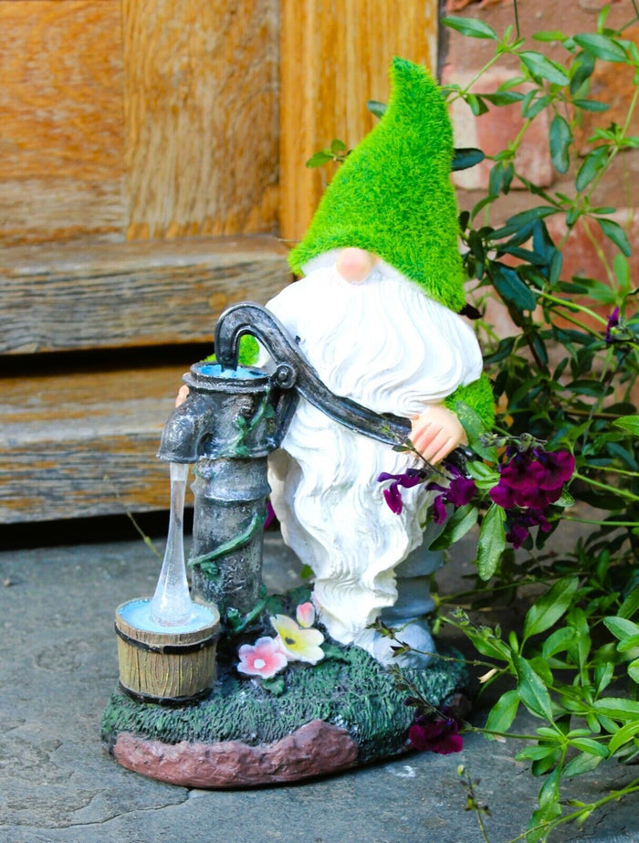 Solar Santa Garden Grass Gnome Ornament 30cm