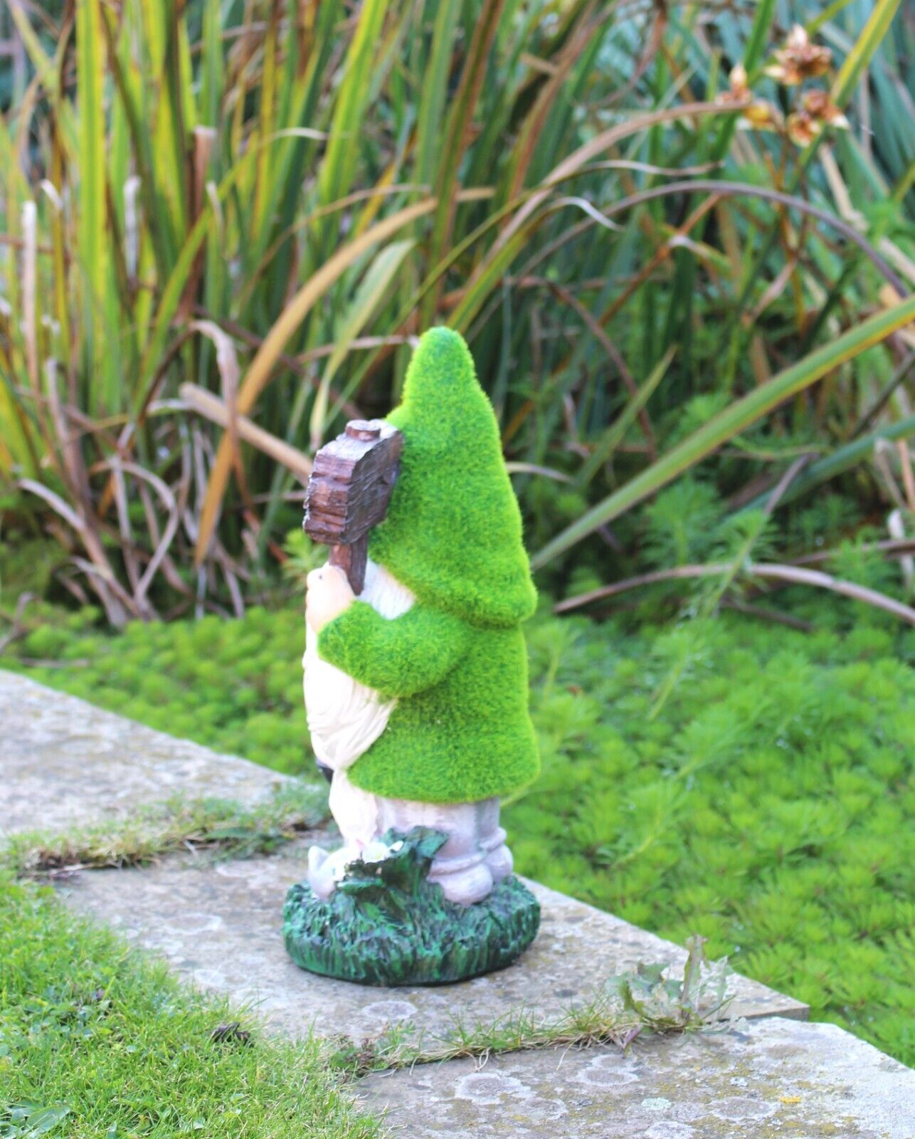 Solar Santa Garden Gnome Grass Welcome Ornament 35cm