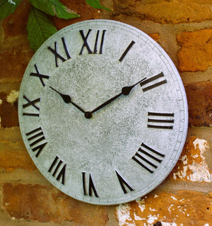 Stone Effect Station Wall Clock Garden 12 inch