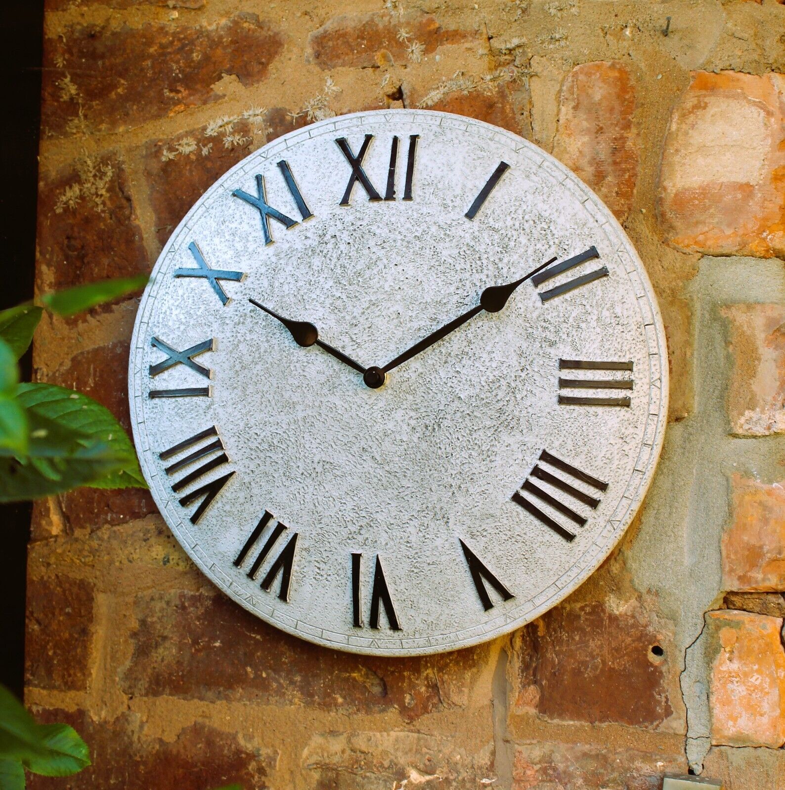 Stone Effect Station Wall Clock Garden 12 inch