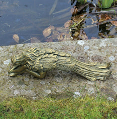 Bronze Long Sitting Fairy Angel Garden Ornament Statue