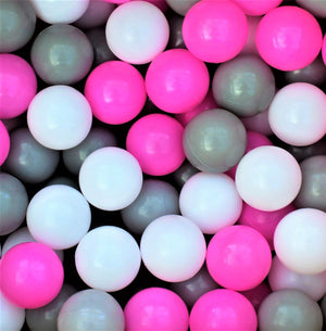 Pink, Grey & White Plastic Play Balls
