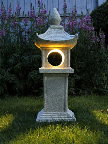 BlissfulAbode Lanterna Solare Zen A Pagoda – Decorazione Da Esterno In Resina, Illuminazione Automatica, Stile Asiatico